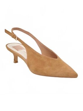 DOLCE VITA women's alenna minimalist sling-back Heel in light brown suede Size 8